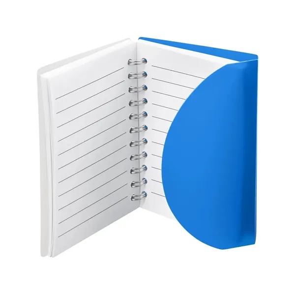 Small wire-bound notebook with flexible fold-over cover, tab-style closure and 60... from ASI 34063 alphabroder
