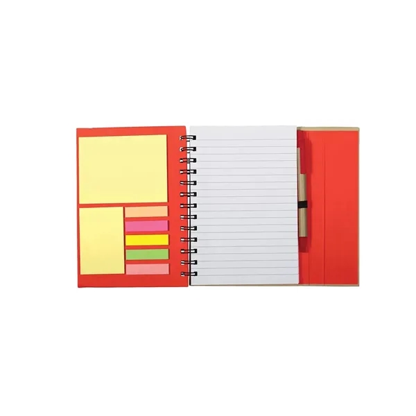 Recycled journal with magnetic flap closure, 70 sheets of paper, sticky... from ASI 34063 alphabroder
