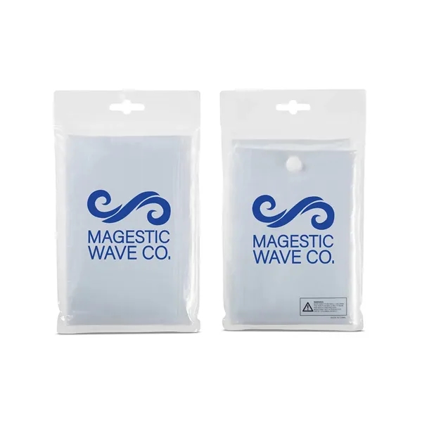 Disposable rain poncho with hood and compact pouch with snap closure.... from ASI 34063 alphabroder