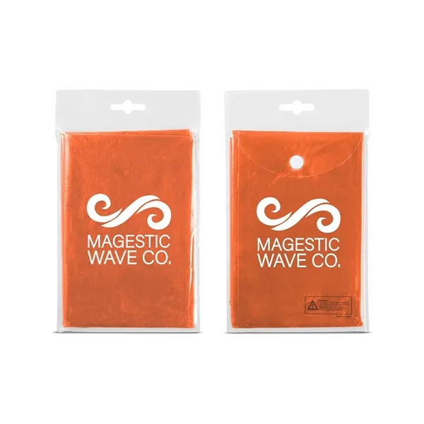 Disposable rain poncho with hood and compact pouch with snap closure.... from ASI 34063 alphabroder