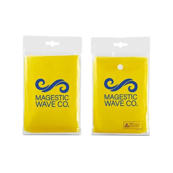 Disposable rain poncho with hood and compact pouch with snap closure.... from ASI 34063 alphabroder