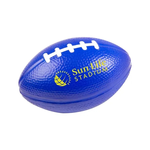 Football shaped stress reliever made of polyurethane foam; customization included.... from ASI 34063 alphabroder