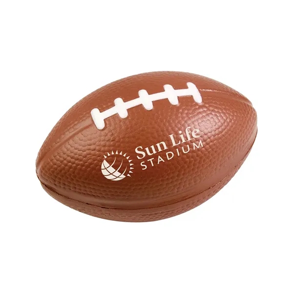 Football shaped stress reliever made of polyurethane foam; customization included.... from ASI 34063 alphabroder