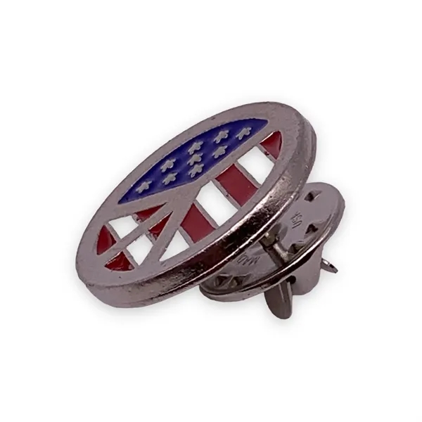 Peace symbol with the American flag showing through lapel pin. Blank.... from ASI 96235 Wehr Industries Inc