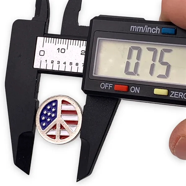 Peace symbol with the American flag showing through lapel pin. Blank.... from ASI 96235 Wehr Industries Inc