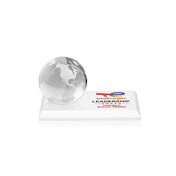 Globe VividPrint™ Award on Rectangle - White... from ASI 84592 St Regis Group / St Regis