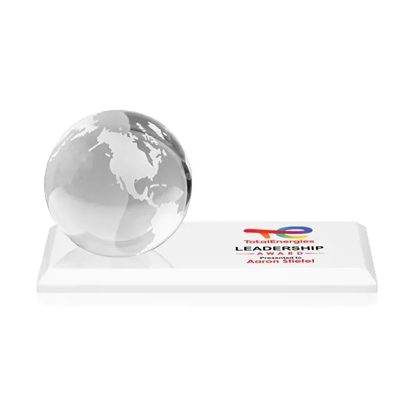 Globe VividPrint™ Award on Rectangle - White... from ASI 84592 St Regis Group / St Regis