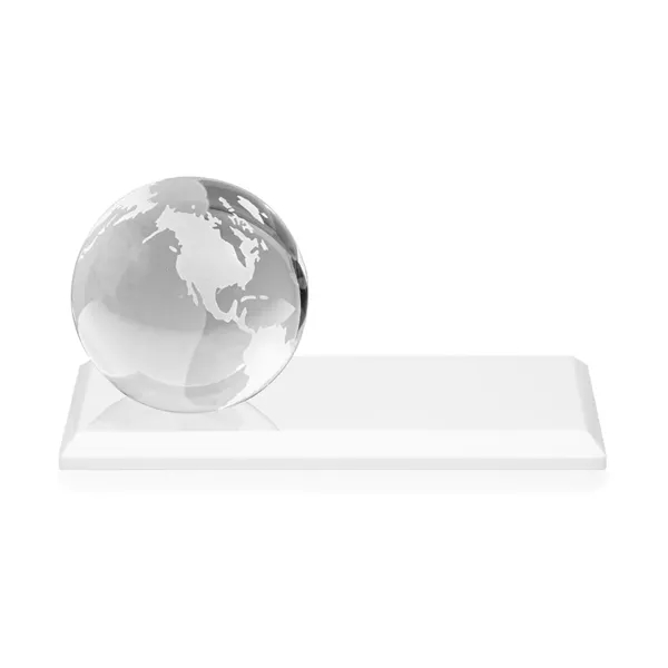 Globe VividPrint™ Award on Rectangle - White... from ASI 84592 St Regis Group / St Regis