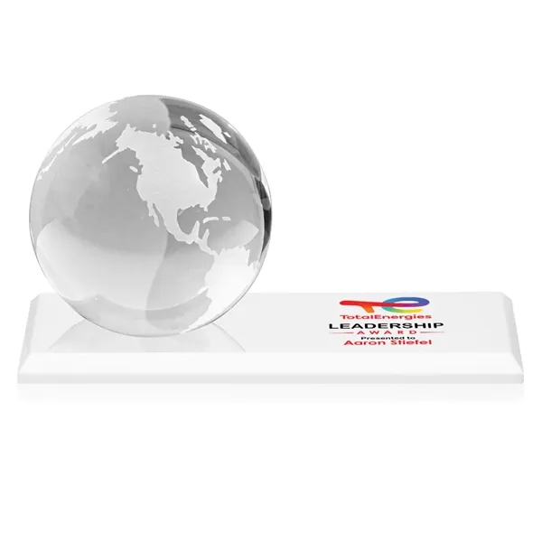 Globe VividPrint™ Award on Rectangle - White... from ASI 84592 St Regis Group / St Regis