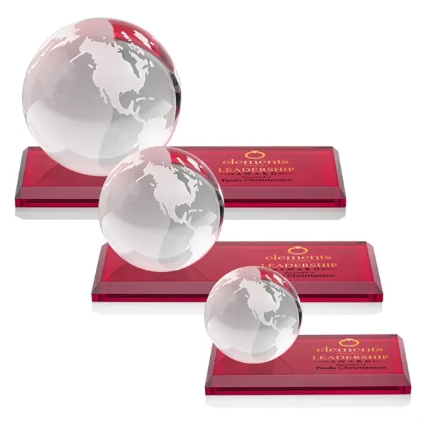 Globe VividPrint™ Award on Rectangle - Red... from ASI 84592 St Regis Group / St Regis