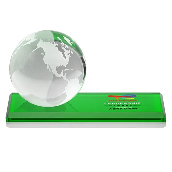 Globe VividPrint™ Award on Rectangle - Green... from ASI 84592 St Regis Group / St Regis