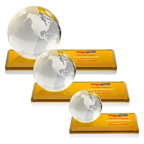 Globe VividPrint™ Award on Rectangle Base - Amber... from ASI 84592 St Regis Group / St Regis