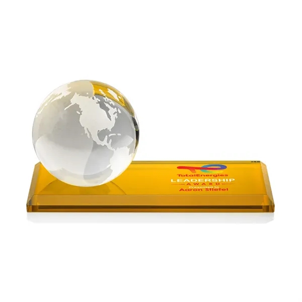 Globe VividPrint™ Award on Rectangle Base - Amber... from ASI 84592 St Regis Group / St Regis