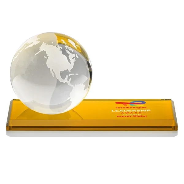 Globe VividPrint™ Award on Rectangle Base - Amber... from ASI 84592 St Regis Group / St Regis