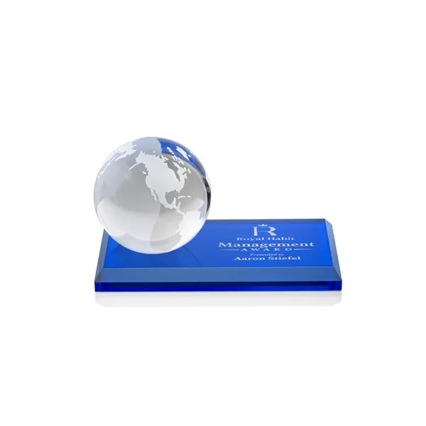 Globe Award on Rectangle Base - Blue... from ASI 84592 St Regis Group / St Regis