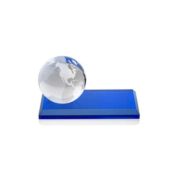 Globe Award on Rectangle Base - Blue... from ASI 84592 St Regis Group / St Regis