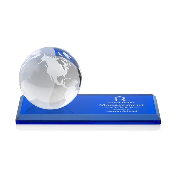Globe Award on Rectangle Base - Blue... from ASI 84592 St Regis Group / St Regis