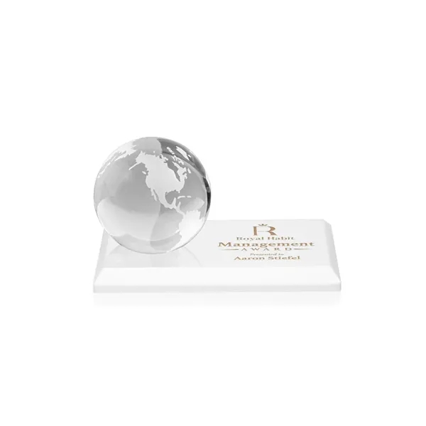 Globe Award on Rectangle Base - White... from ASI 84592 St Regis Group / St Regis