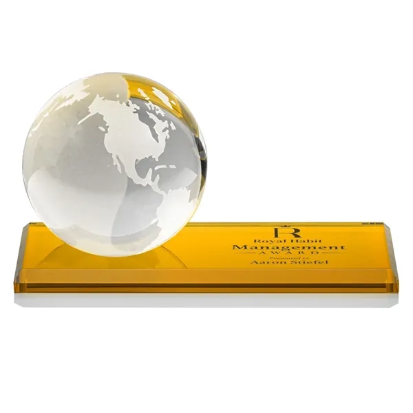 Globe Award on Rectangle Base - Amber... from ASI 84592 St Regis Group / St Regis