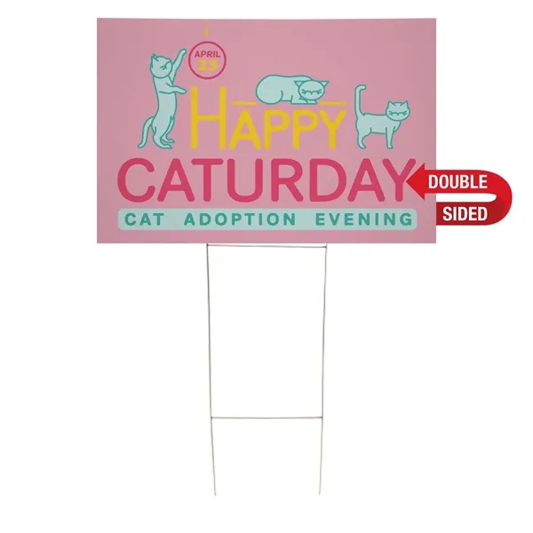 24" x 18" corrugated plastic sign with step stakes and full... from ASI 87188 Showdown Displays