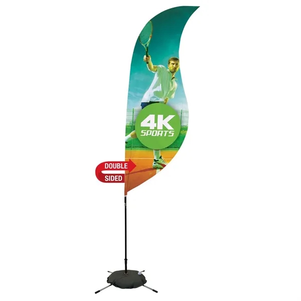 9' sabre sail sign with steel scissor base and double-sided, dye... from ASI 87188 Showdown Displays