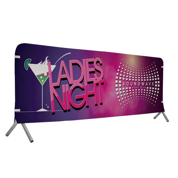 10' barricade cover made of opaque scrim vinyl with customization.... from ASI 87188 Showdown Displays