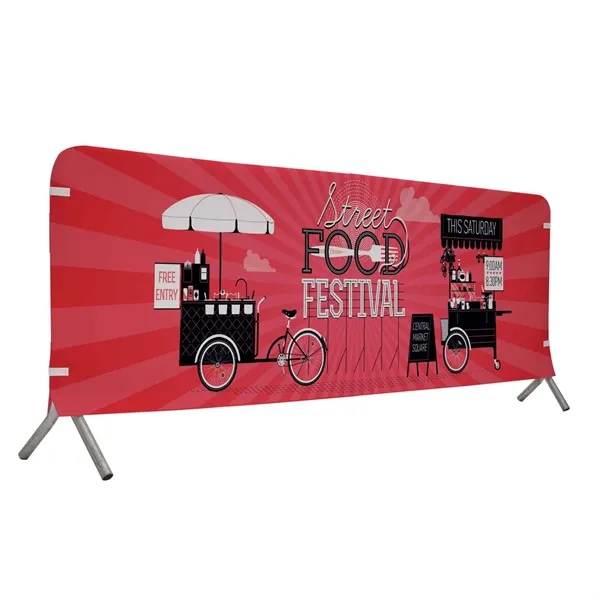 10' barricade cover made of two-way stretch fabric with customization.... from ASI 87188 Showdown Displays