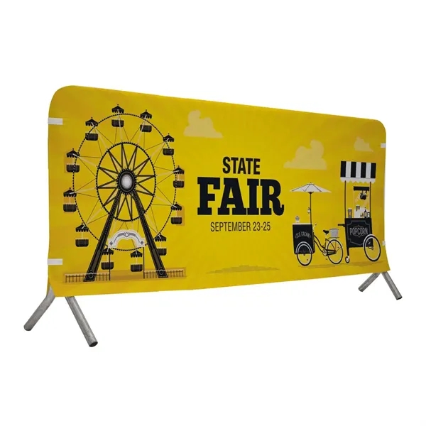 7' barricade cover made of two-way stretch fabric with customization.... from ASI 87188 Showdown Displays
