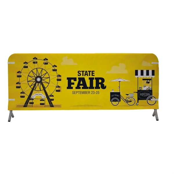 7' barricade cover made of two-way stretch fabric with customization.... from ASI 87188 Showdown Displays