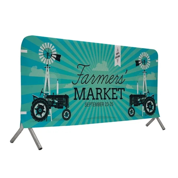 8' barricade cover made of two-way stretch fabric with customization.... from ASI 87188 Showdown Displays