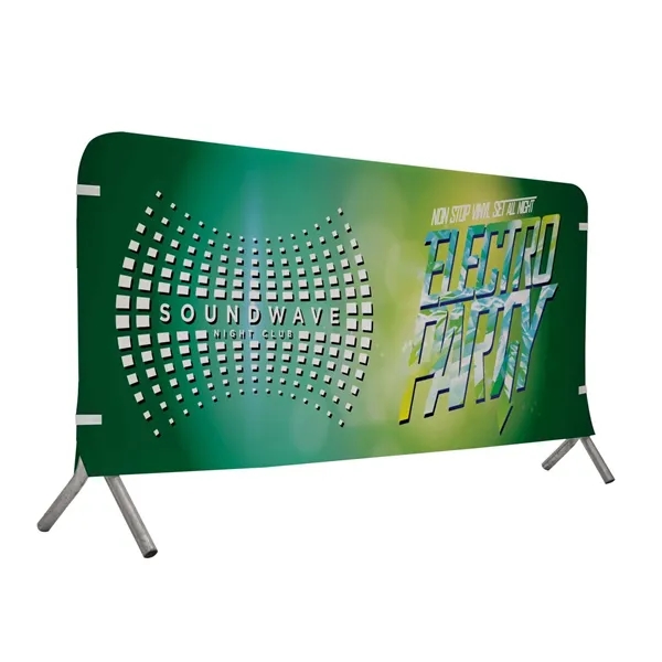 8' barricade cover made of opaque scrim vinyl with customization.... from ASI 87188 Showdown Displays