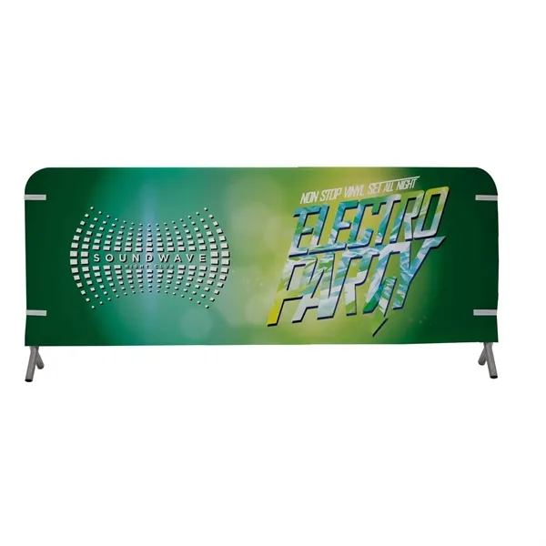 8' barricade cover made of opaque scrim vinyl with customization.... from ASI 87188 Showdown Displays