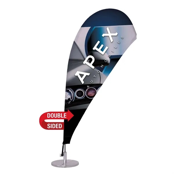 Micro teardrop sail sign kit with flag, aluminum base, flexible composite... from ASI 87188 Showdown Displays