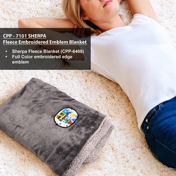 Sherpa Fleece Embroidered Emblem Blanket... from ASI 30208 A P Specialties / AP Specialties