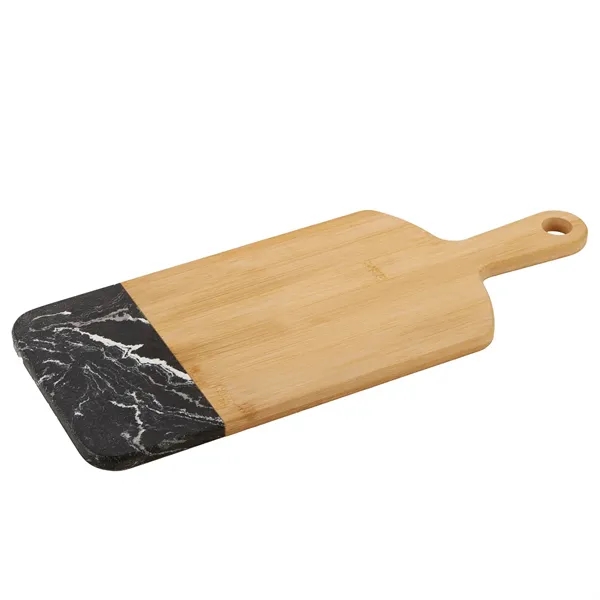 Bamboo marble cutting board with handle plus laser engraving on 1... from ASI 37218 Athena Promo (tm)
