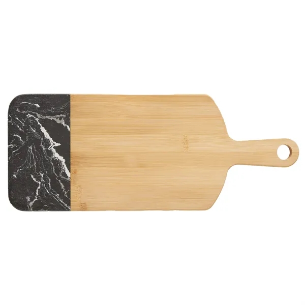 Bamboo marble cutting board with handle plus laser engraving on 1... from ASI 37218 Athena Promo (tm)