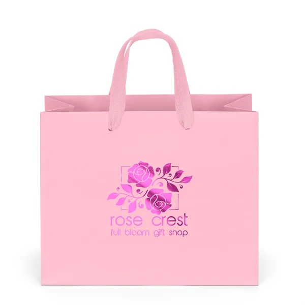 Premium-weight matte-laminated bag with woven handles and fold-over top.... from ASI 37940 Bag Makers Inc