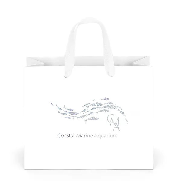 Premium-weight matte-laminated bag with woven handles and fold-over top.... from ASI 37940 Bag Makers Inc