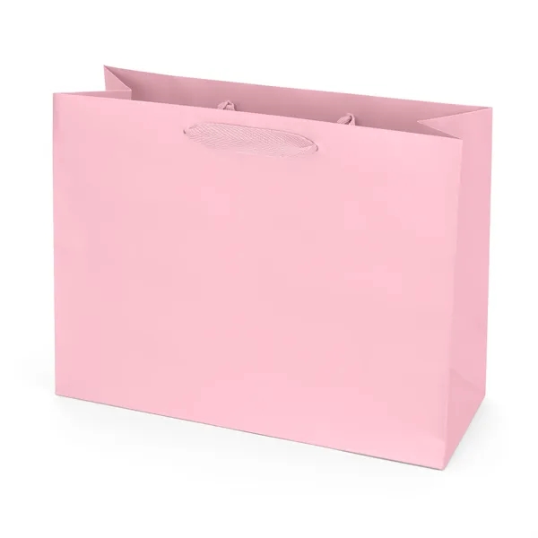 Premium-weight matte-laminated bag with woven handles and fold-over top.... from ASI 37940 Bag Makers Inc