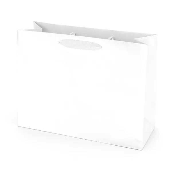 Premium-weight matte-laminated bag with woven handles and fold-over top.... from ASI 37940 Bag Makers Inc