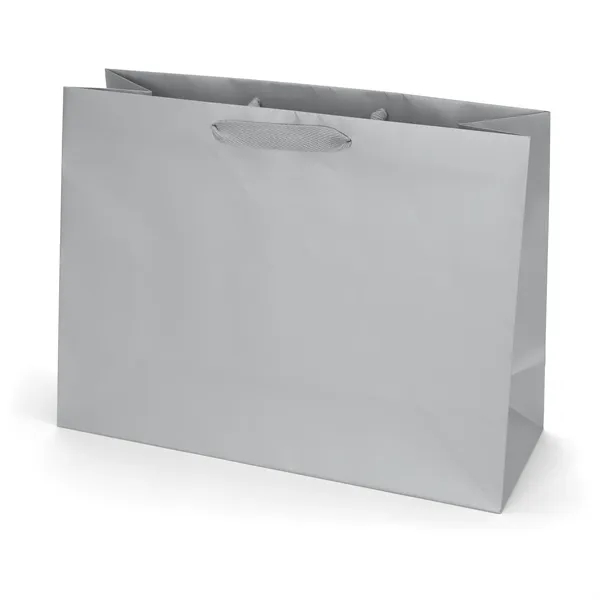 Premium-weight matte-laminated bag with woven handles and fold-over top.... from ASI 37940 Bag Makers Inc
