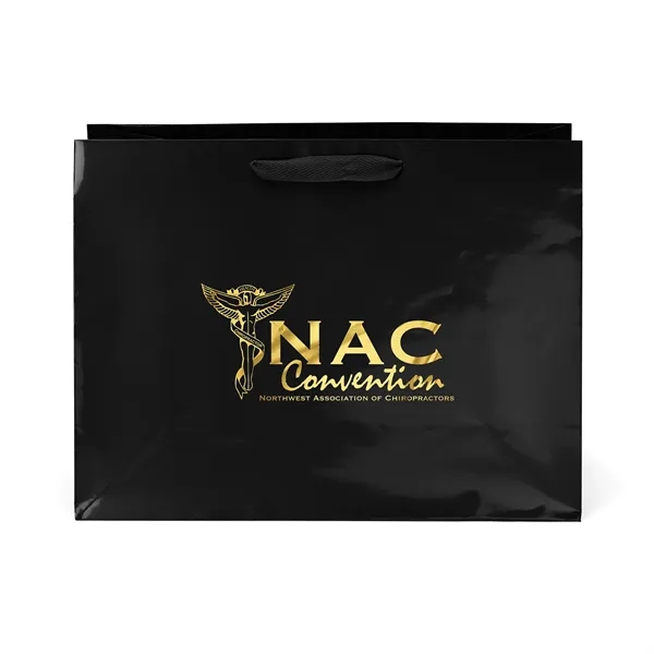 Premium-weight gloss-laminated Eurotote with 14" long woven handles and reinforced fold-over... from ASI 37940 Bag Makers Inc