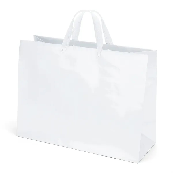 Premium-weight gloss-laminated Eurotote with 14" long woven handles and reinforced fold-over... from ASI 37940 Bag Makers Inc