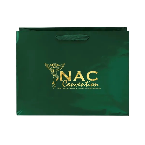 Premium-weight gloss-laminated Eurotote with 14" long woven handles and reinforced fold-over... from ASI 37940 Bag Makers Inc