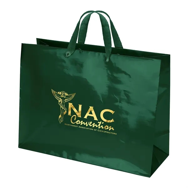 Premium-weight gloss-laminated Eurotote with 14" long woven handles and reinforced fold-over... from ASI 37940 Bag Makers Inc