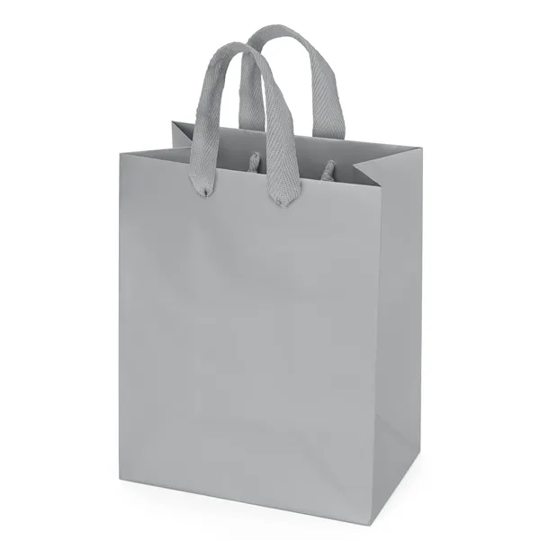 Premium-weight matte-laminated bag with woven handles and fold-over top.... from ASI 37940 Bag Makers Inc