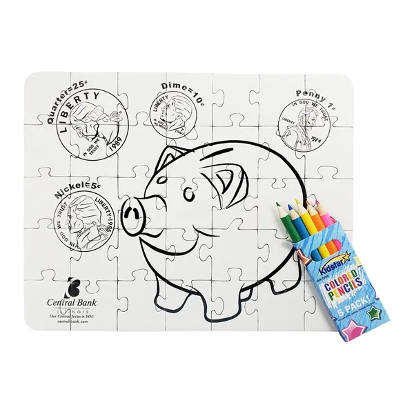 8 1/4" x 10 1/2" coloring puzzle with custom imprint options... from ASI 44830 The Chest