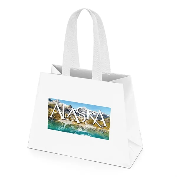 Matte-laminated Eurotote with a unique trapezoid shape. 16" long handles.... from ASI 37940 Bag Makers Inc
