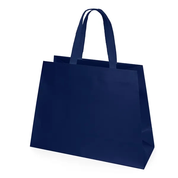 Matte-laminated Eurotote with a unique trapezoid shape. 16" long handles.... from ASI 37940 Bag Makers Inc