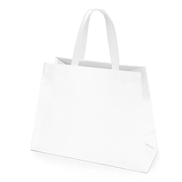 Matte-laminated Eurotote with a unique trapezoid shape. 16" long handles.... from ASI 37940 Bag Makers Inc